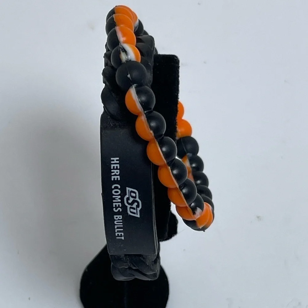 OSU Here Comes Bullet Bracelet and Black and Orange Bracelet